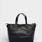 Leather Top Handle Bag 5875 - Black