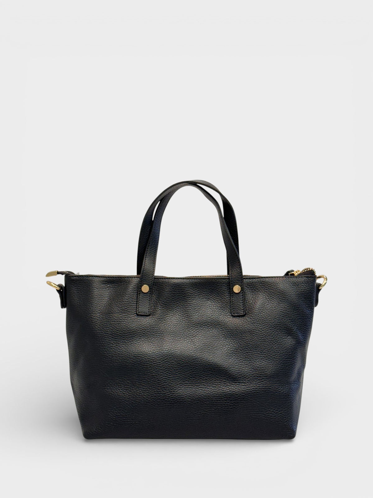 Leather Top Handle Bag 5875 - Black