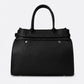 LIESEL Leather Top Handle Bag - Black