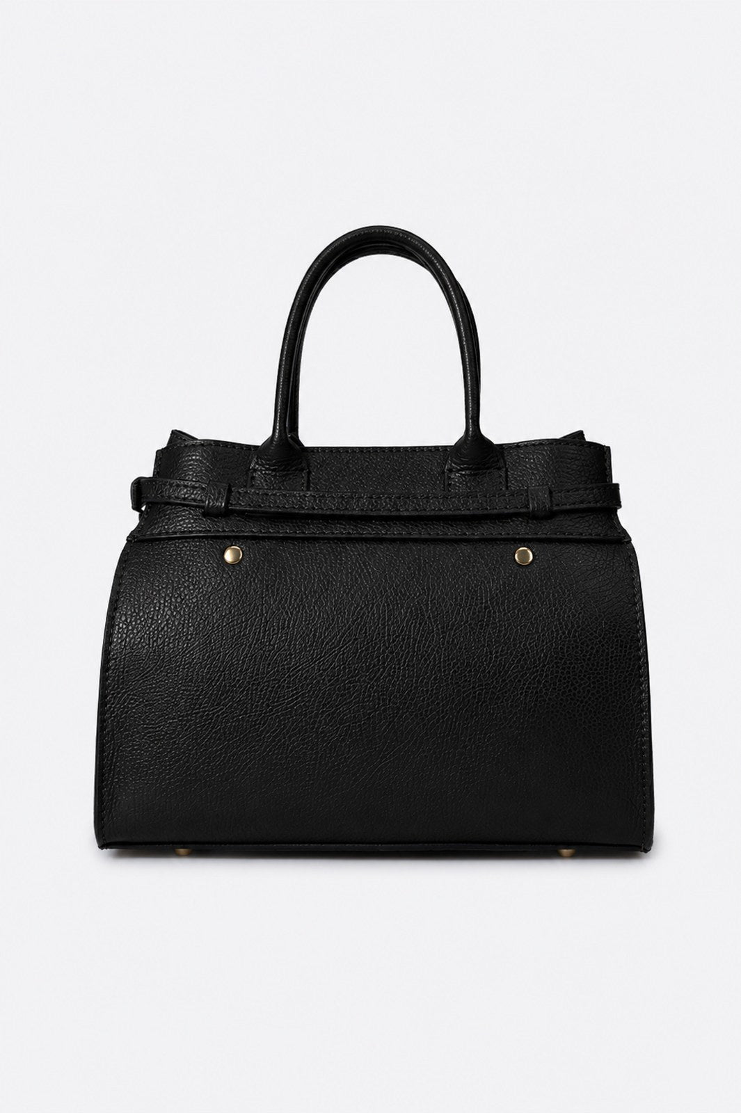 LIESEL Leather Top Handle Bag - Black