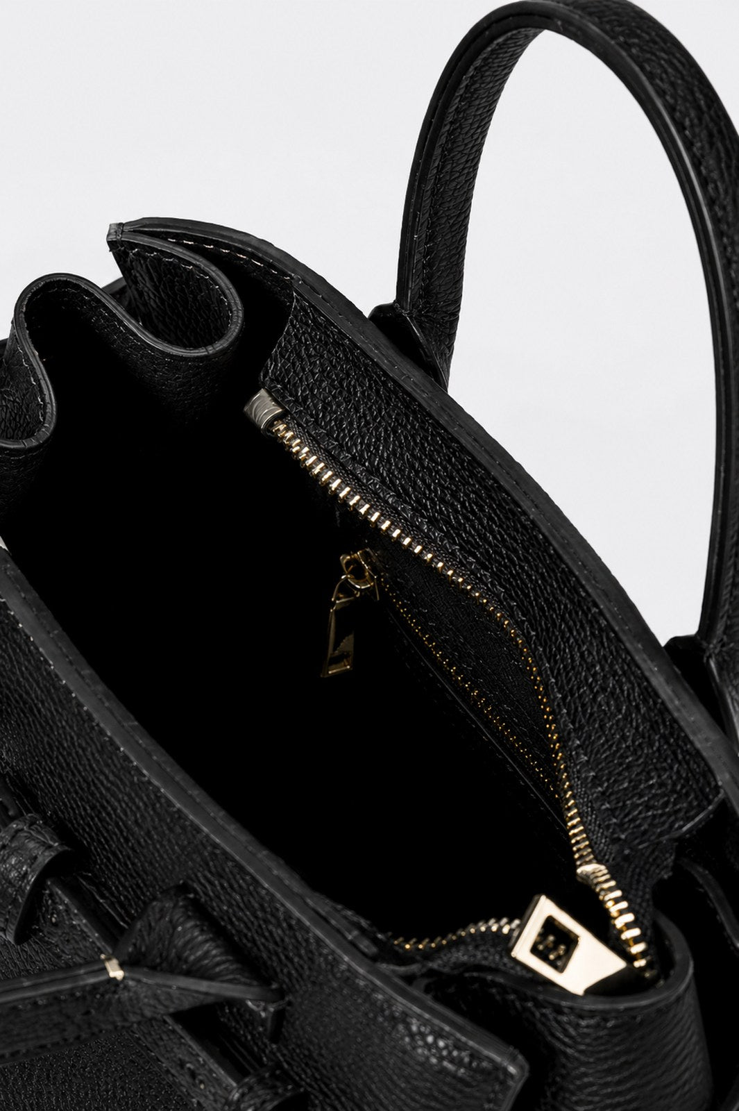 LIESEL Leather Top Handle Bag - Black