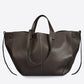LAETITIA Leather Top Handle Bag - Dark Brown