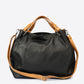 AZALEA Leather Top Handle Bag - Black