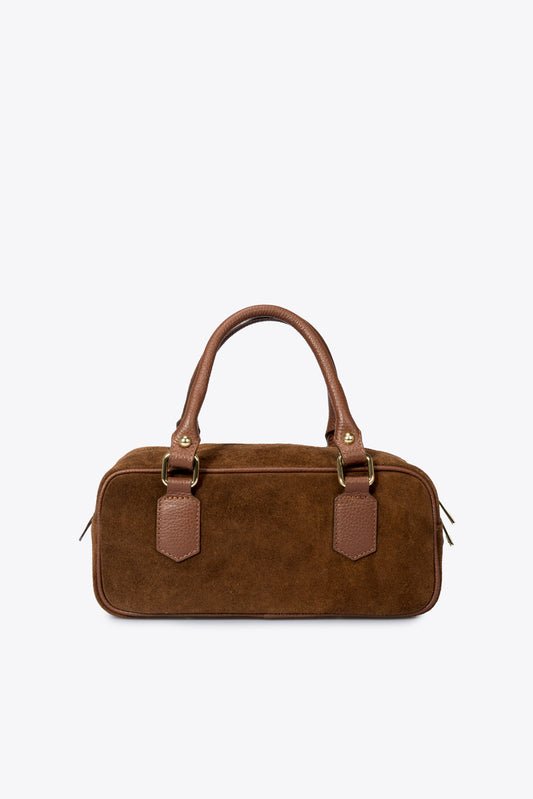 TIANNA Leather Top Handle Bag - Brown