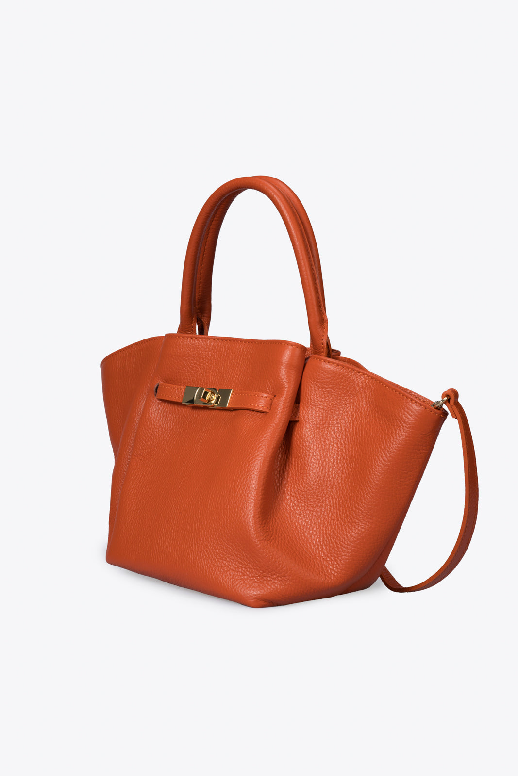 RYAN Leather Top Handle Bag - Cognac