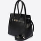 GRETA Leather Top Handle Bag - Black