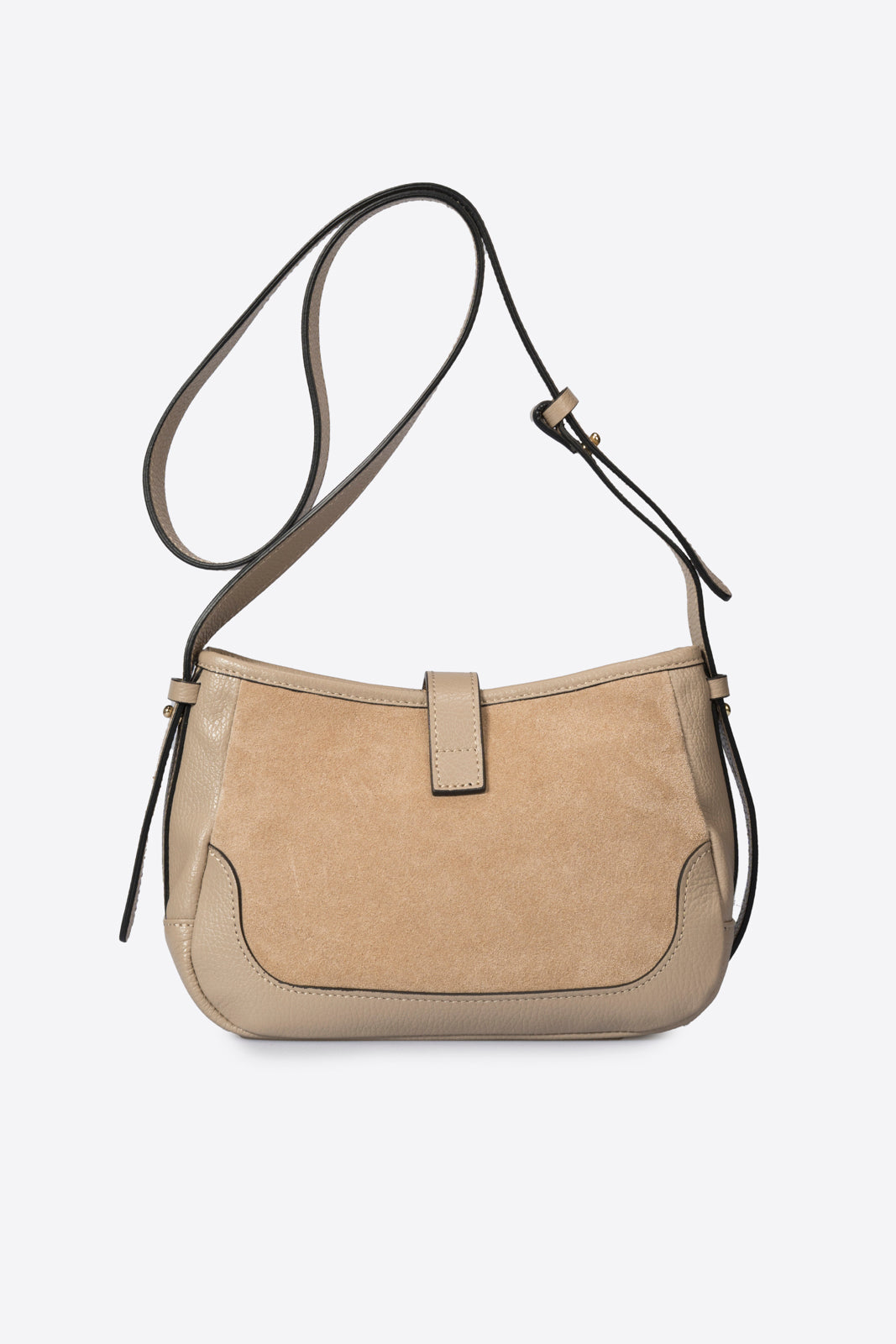 VERA Leather Top Handle Bag - Taupe