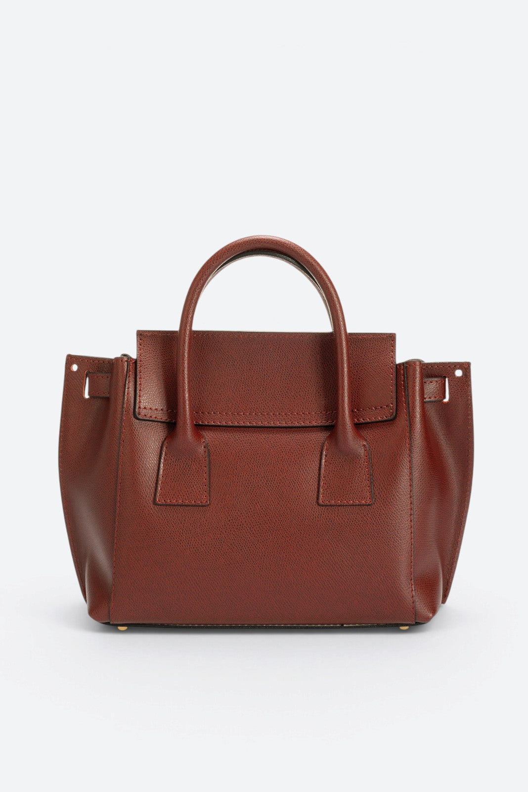 RUTH Leather Top Handle Bag - Bordo