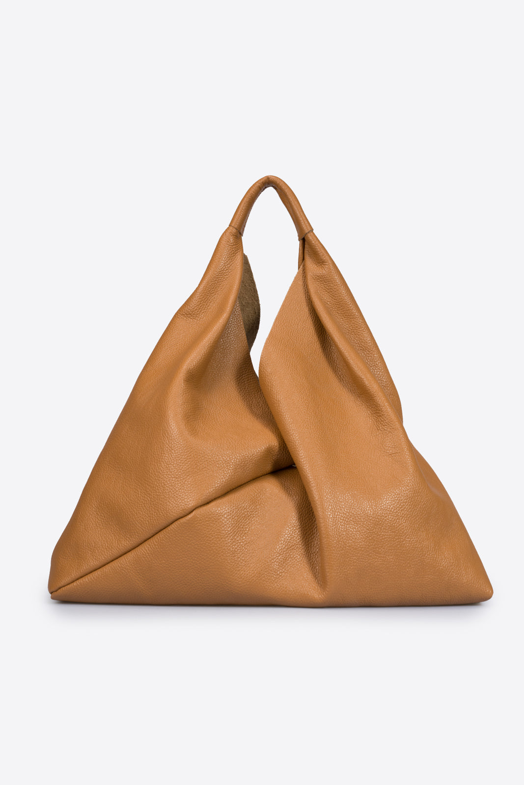 SOLEDAD Leather Top Handle Bag - Cognac
