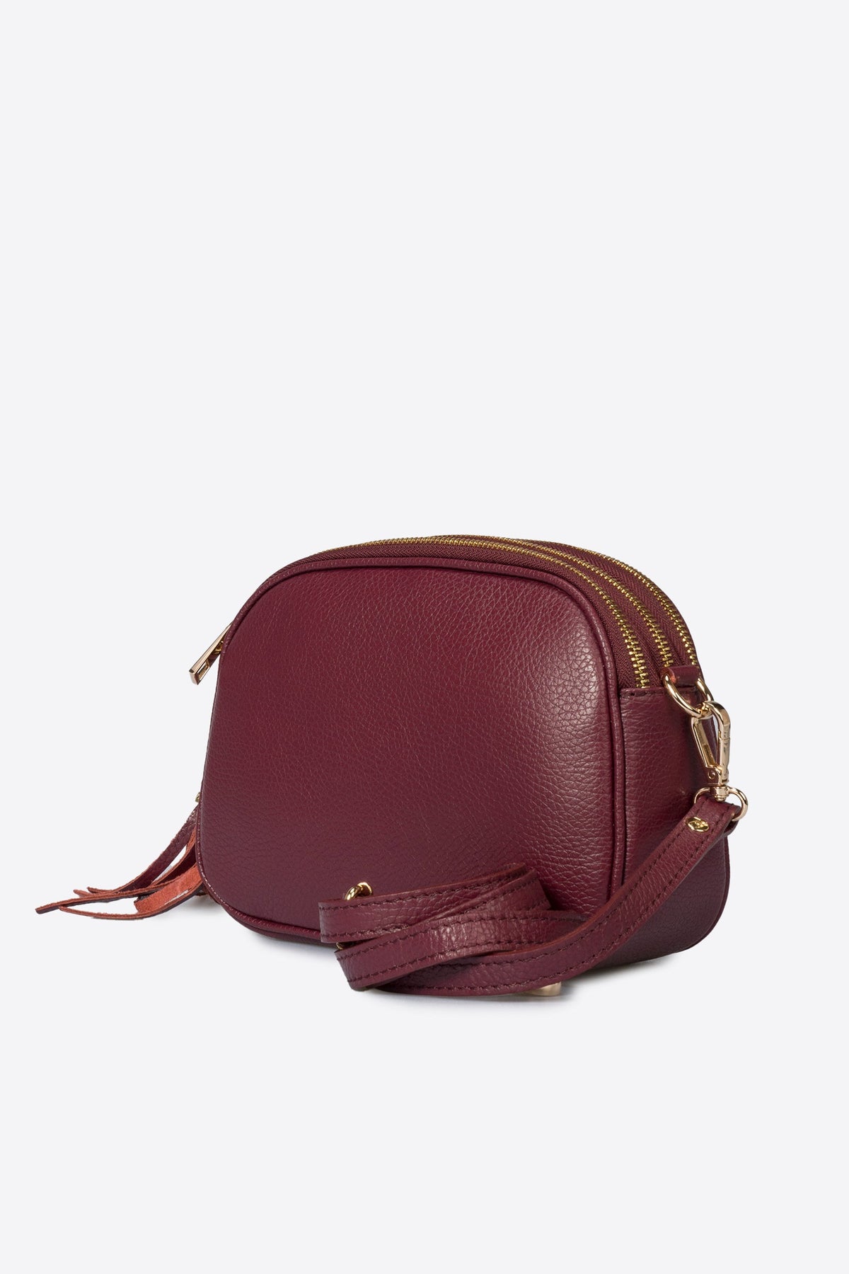 EBE Leather Crossbody Bag - Wine