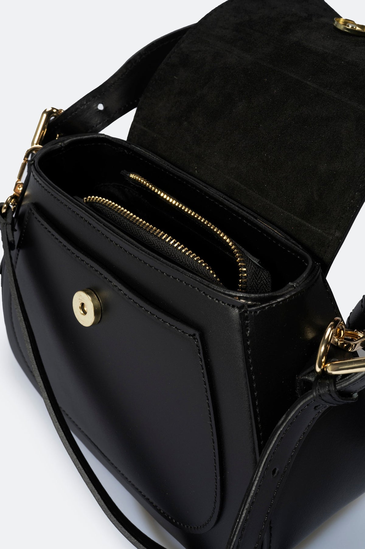EDNA Leather Shoulder Bag - Nero