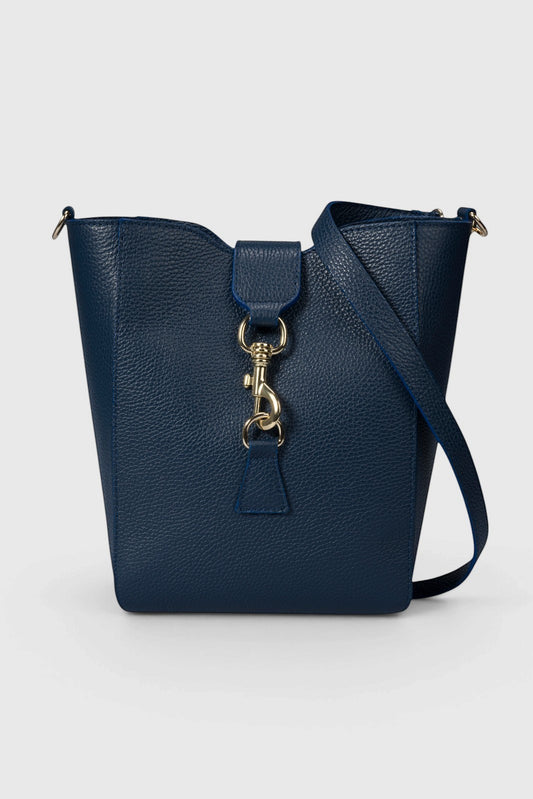 REINA Leather Crossbody Bag - Blue