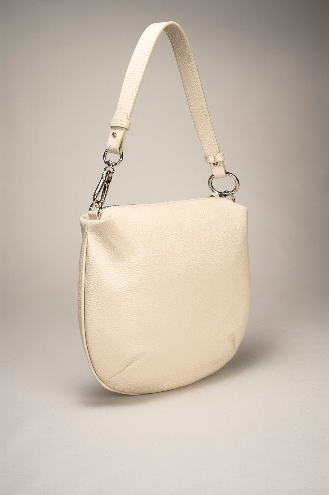 Leather Shoulder Bag 1375 - Beige