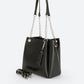 ANIKA Leather Top Handle Bag - Black