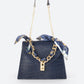 AYLA Leather Top Handle Bag - Blue