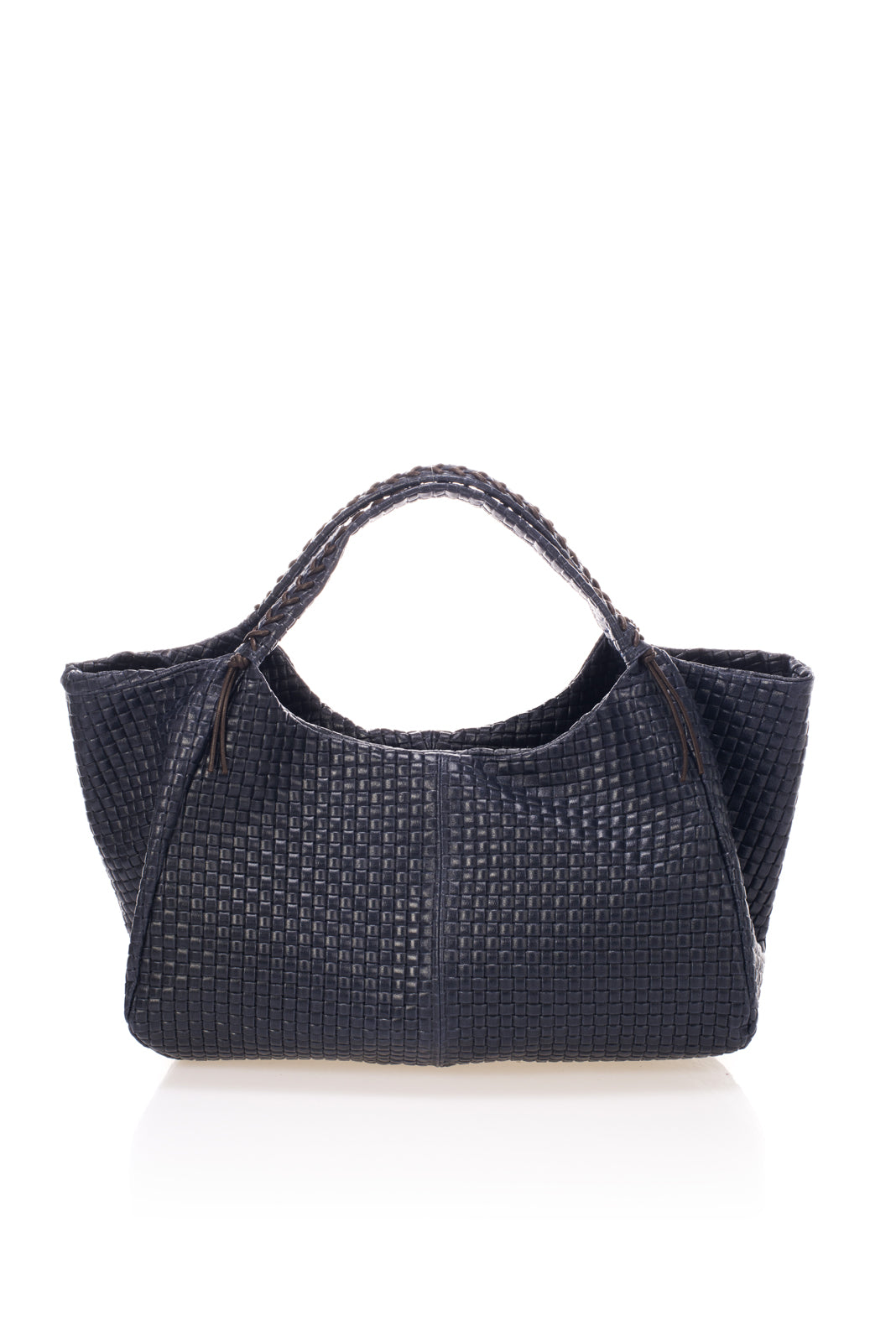 Leather Tote Bag 9914 - Blue