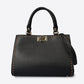 LIDIA Leather Top Handle Bag - Black