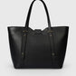 RAINA Leather Top Handle Bag - Black