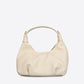 LYDIE Leather Top Handle Bag - Beige