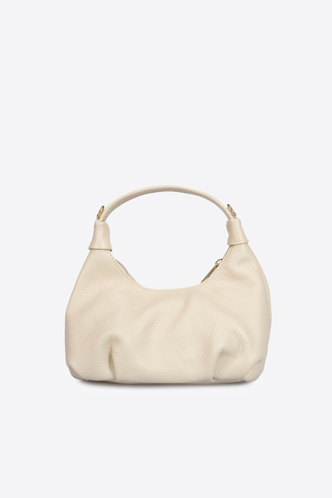 LYDIE Leather Top Handle Bag - Beige