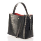 SCARLET Leather Top Handle Bag - Black