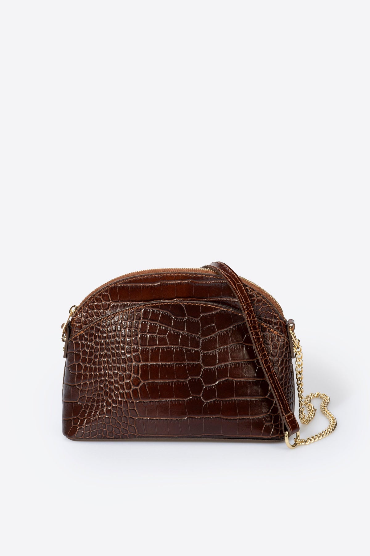 ZENA Leather Crossbody Bag - Brown