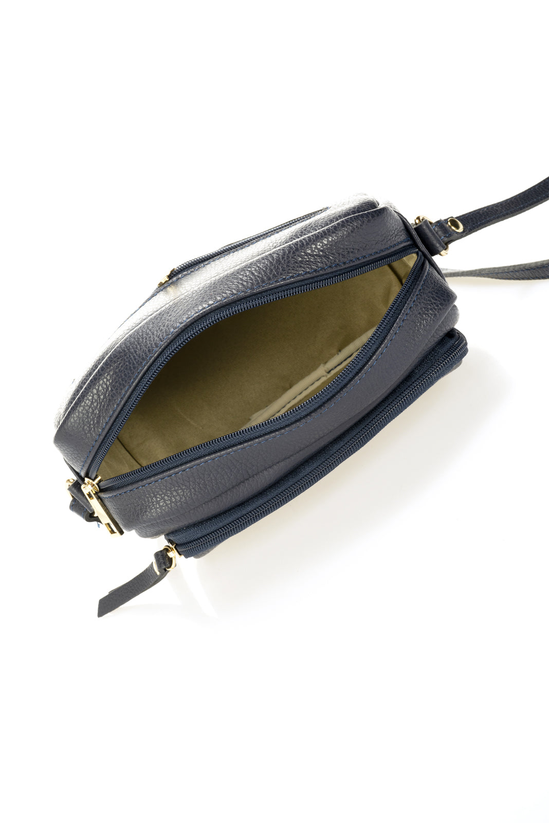 Leather Crossbody Bag 4588 - Blue