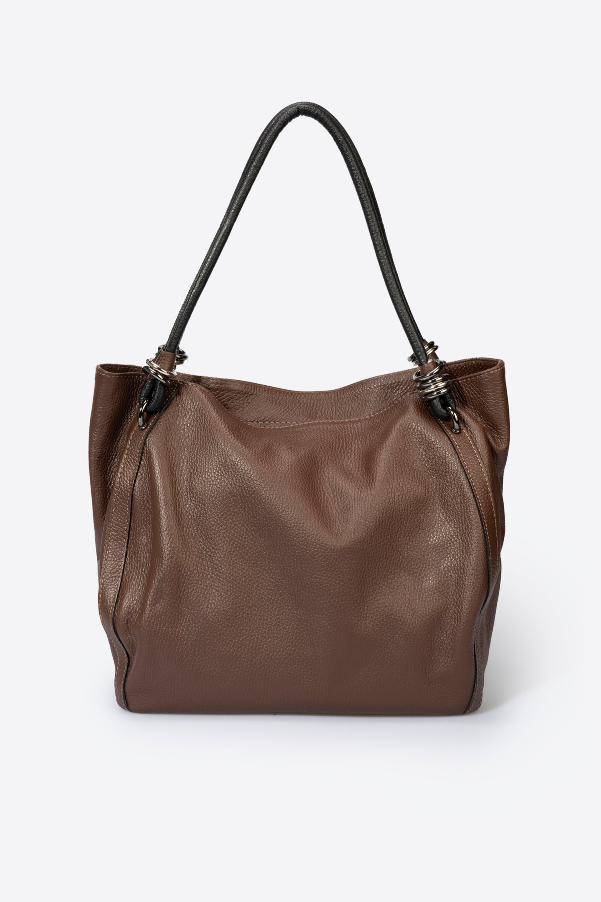 VINNIE Leather Shoulder Bag - Brown