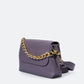 Leather Top Handle Bag 9647 - Purple