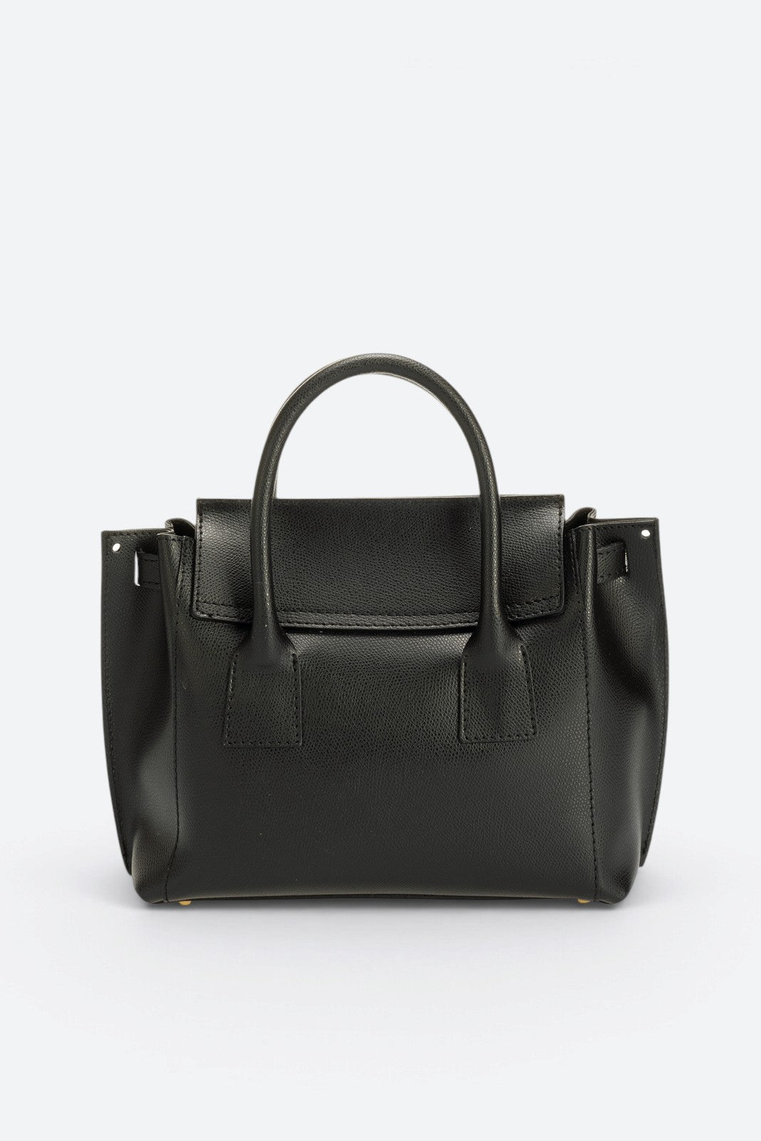 RUTH Leather Top Handle Bag - Black