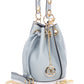 Leather Bucket Bag 5549 - Mineral Blue