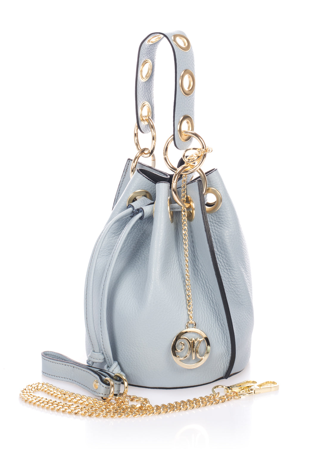 Leather Bucket Bag 5549 - Mineral Blue
