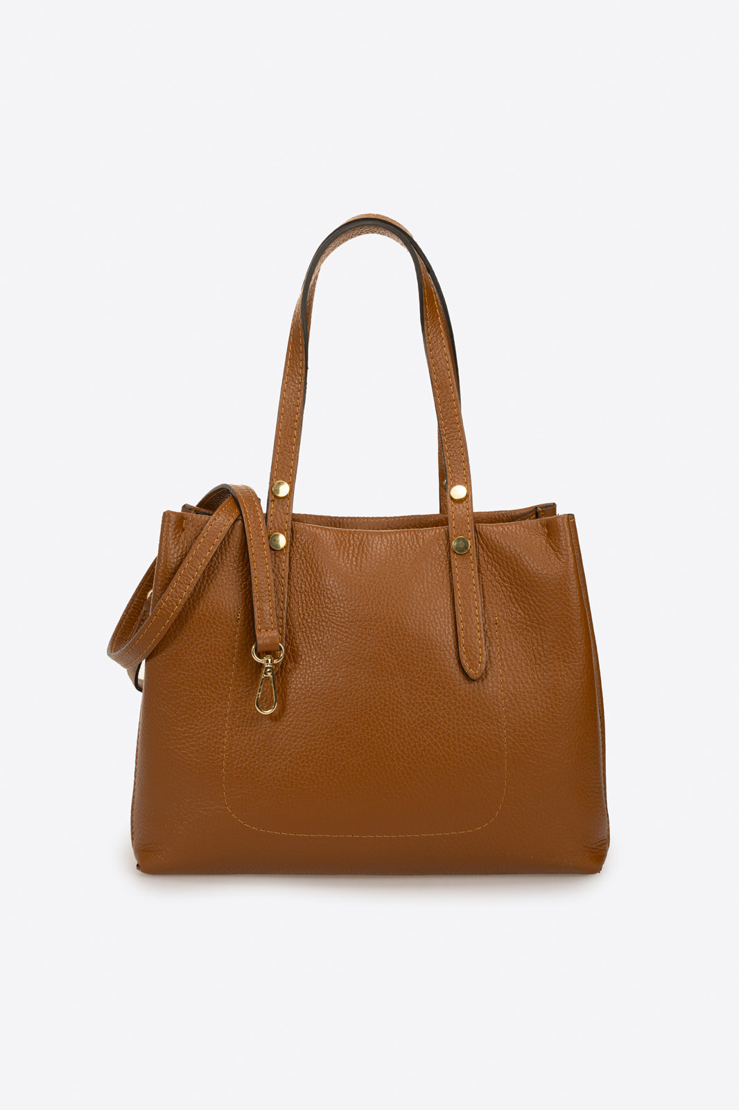 BIANCA Leather Top Handle Bag - Cuoio