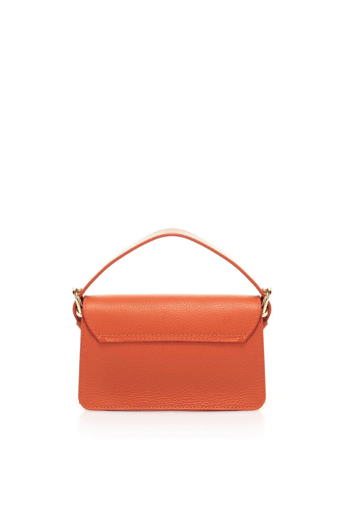 Leather Top Handle Bag 4056 - Orange