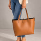 NIOBE Leather Tote Bag - Cognac Winter