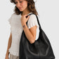 NAYA Leather Top Handle Bag - Black