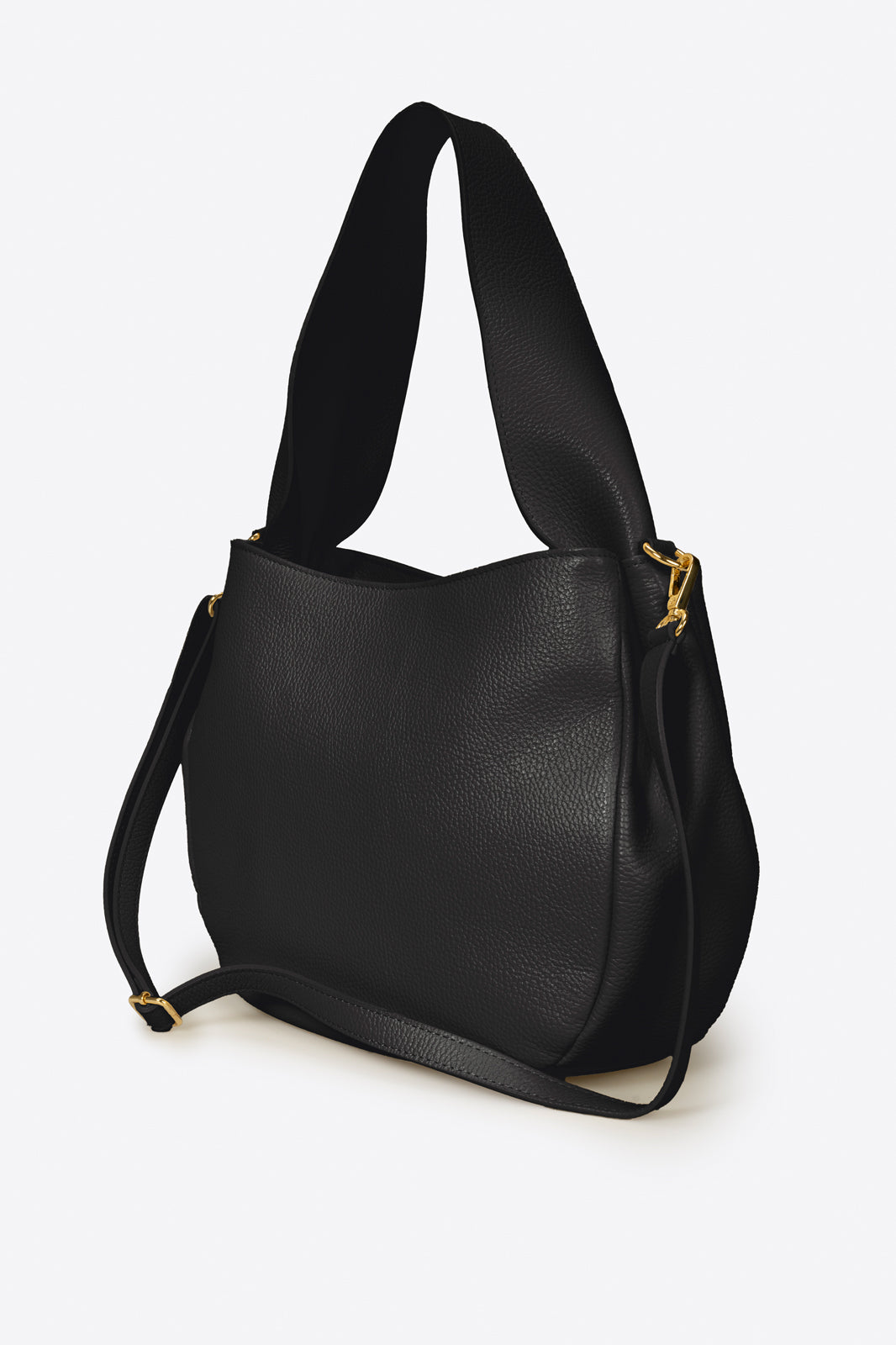 ELEUA Leather Shoulder Bag - Black