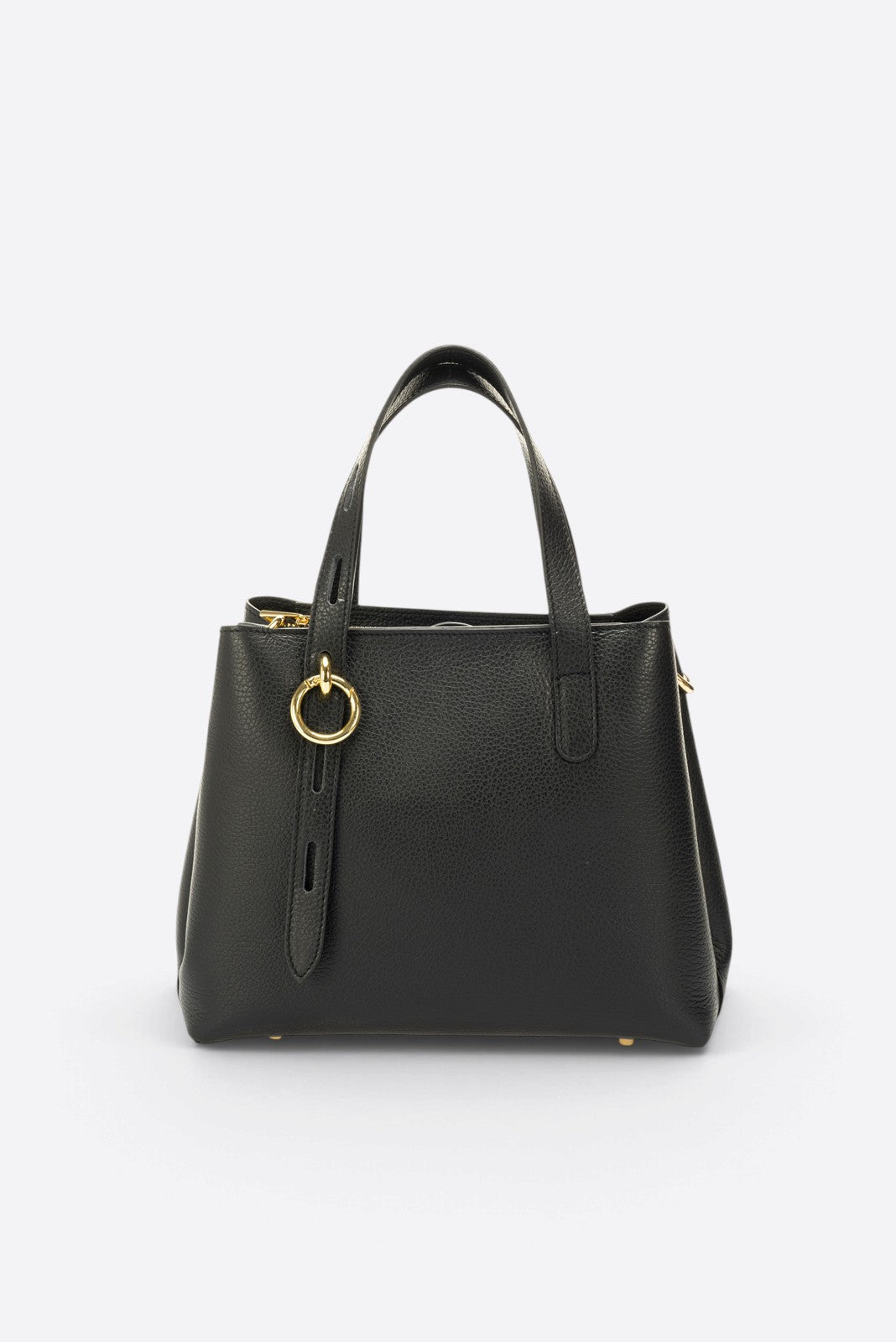EMILY Leather Top Handle Bag - Black