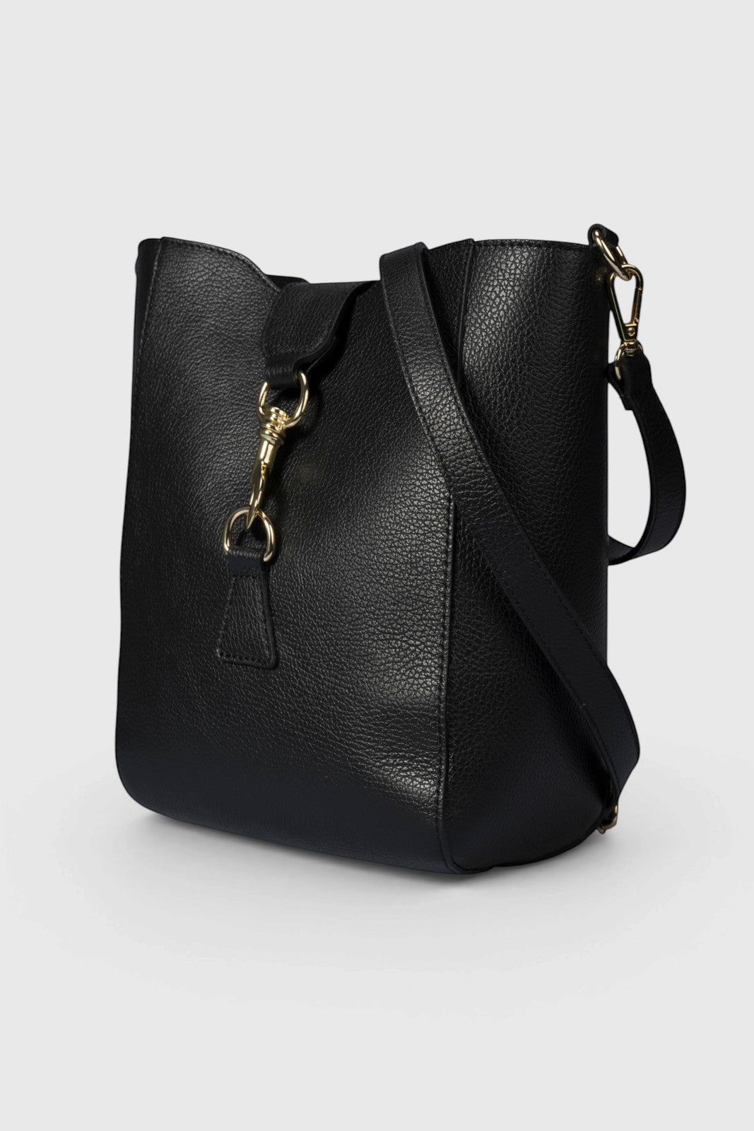 REINA Leather Crossbody Bag - Black