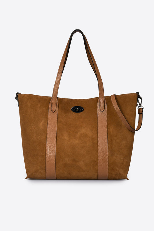 MYRA Leather Tote Bag - Cognac