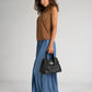 MIRANDA Leather Top Handle Bag - Black