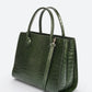 CASSANDRA Leather Top Handle Bag - Green