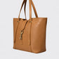 RAINA Leather Top Handle Bag - Cognac