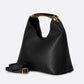 AGNES Leather Top Handle Bag - Black
