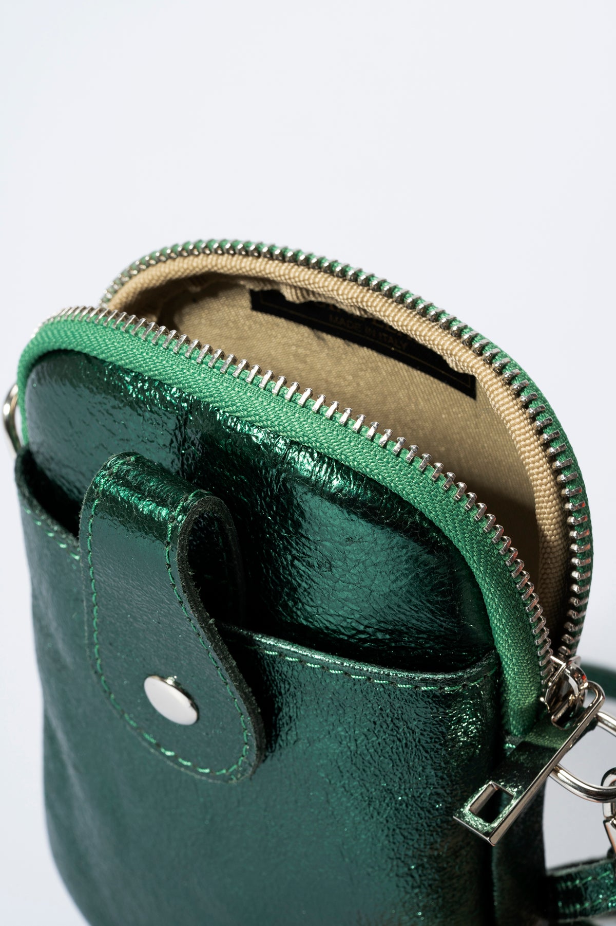 Leather Crossbody Bag 6951 - Verde