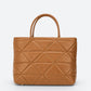 GINEVRA Leather Top Handle Bag - Cognac