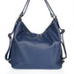 Leather Top Handle Bag 5456 - Navy