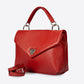 Leather Top Handle Bag 4037 - Red