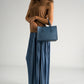 JENNA Leather Top Handle Bag - Blue