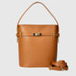 MYRTO Leather Top Handle Bag - Cognac